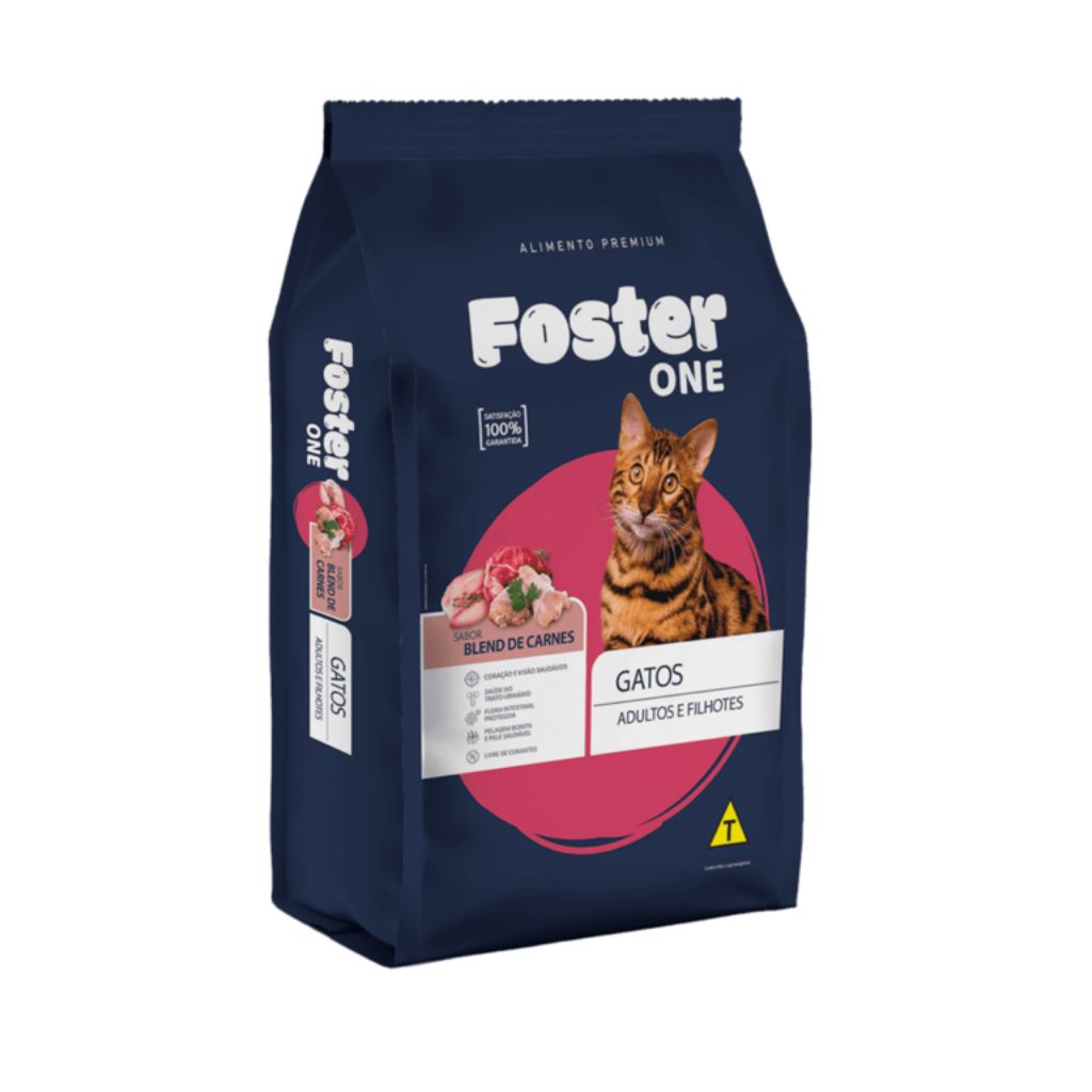 Foster One Gatos Adultos e Filhotes Blend de Carnes